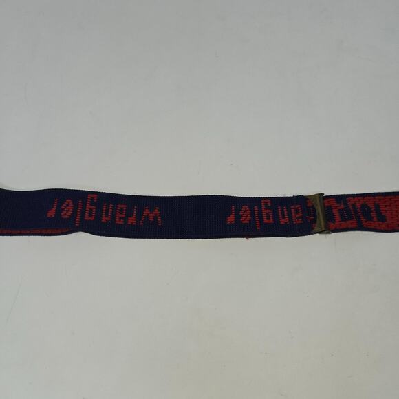 Vintage Wrangler Boy's Woven Elastic Belt Navy Blue Red Magnet Buckle 36" Adjust - Picture 10 of 11